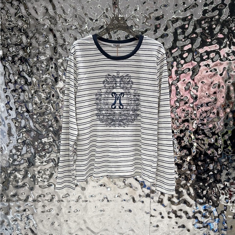 MIU MIU striped long-sleeved T-shirt